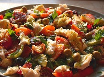 Panzanella Salad with Mozzarella Fresca