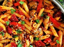 Pasta with Bell Peppers & Mushrooms