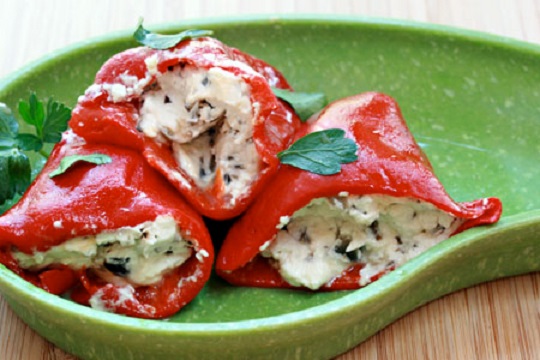 On Tap Oil & Vinegar Stuffed Peppers with Goat Cheese