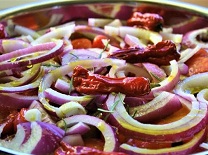 Confit of Tomatoes, Peppers & Sweet Red Onions