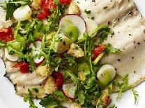Roasted Trout on Arugula Salad